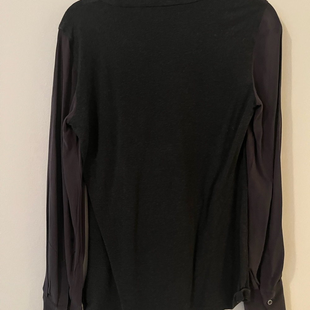 Brunello Cucinelli Dark Grey Long Sleeve Women's Top - Picture 2 of 4